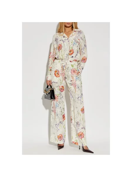Koszula Alexander Mcqueen w kwiatki beżowa
