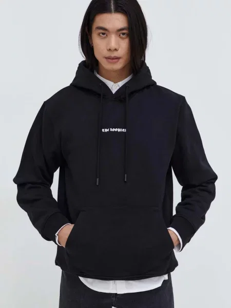 The Kooples hanorac de barbati cu glugă cu imprimeu negru