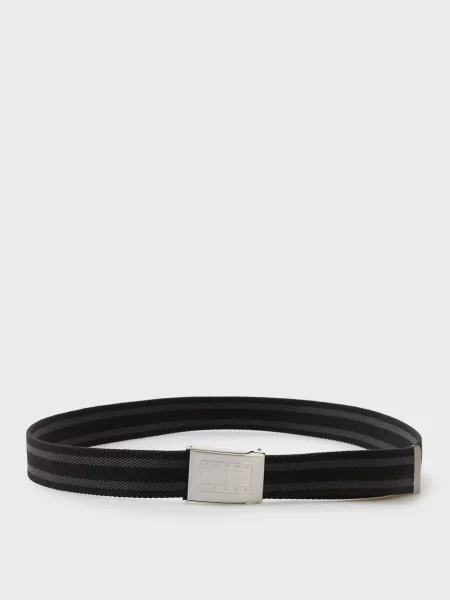 Ремень Tommy Jeans в полоску черный