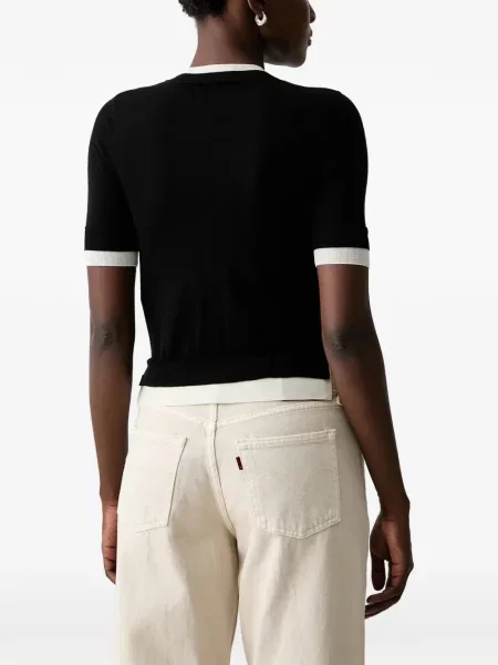 Tricou Ermanno Firenze cu broderie negru