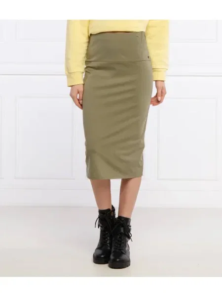 Superdry Fustă CLASSIC | high waist kaki