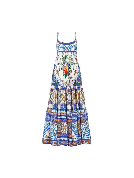 Długa wielobarwność sukienka maxi Camilla