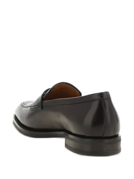 Pantofi loafer Santoni din piele maro