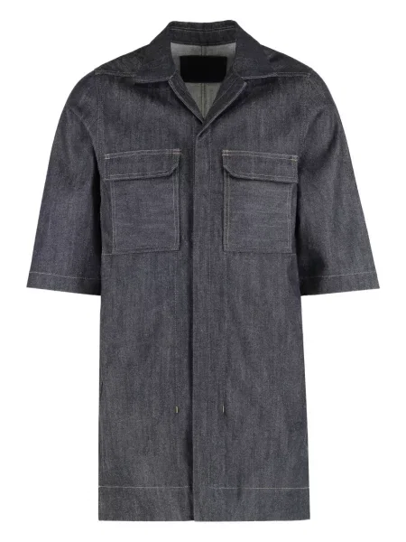 Krátká košile Rick Owens Drkshdw s kapsami na rukávech šedá