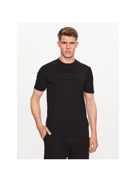 Guess T-Shirt Regular Fit μαύρο