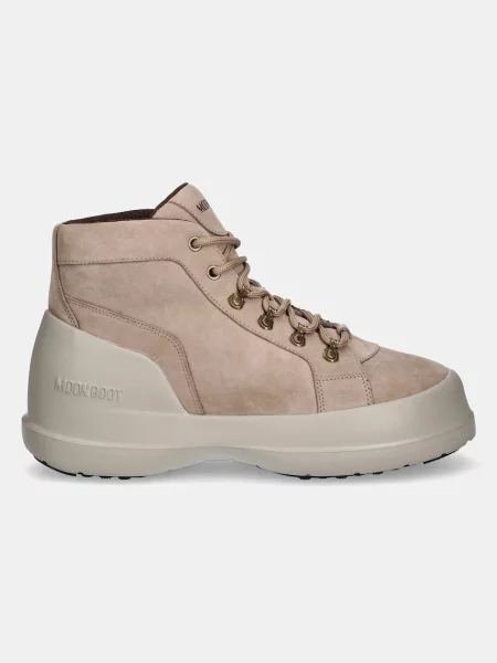 Moon Boot trapery nubukowe MB LUNA TREK MID NUBUCK beżowy