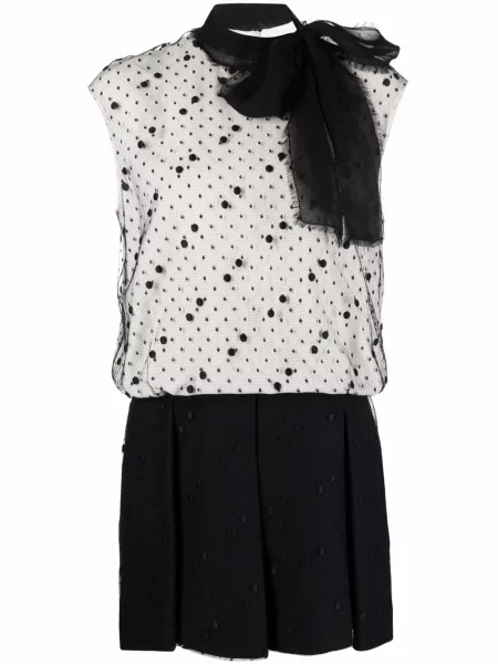 Rochie Valentino Garavani cu funde cu buline de costum alb