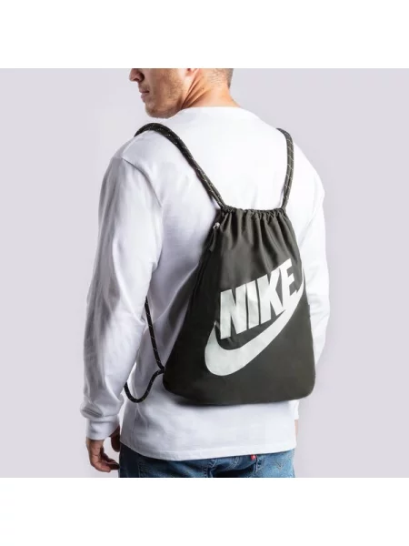Nike Sportswear Vrećasti ruksak Heritage crna bijela