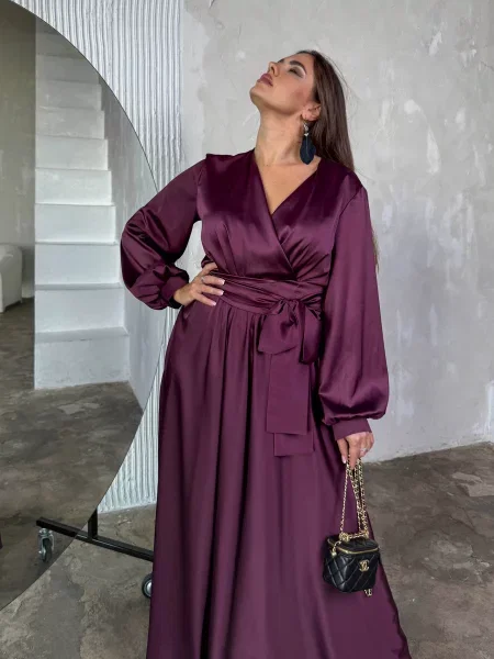 Сукня максі Jadone Fashion Platie_Shiko_Marsala віскоза/поліестер бордовий