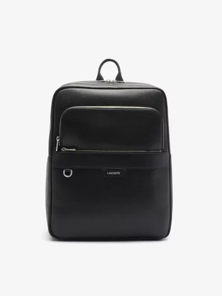 Кожаный рюкзак Lacoste черный