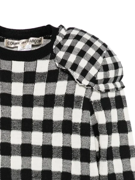 Top Comme Des Garçons în carouri negru
