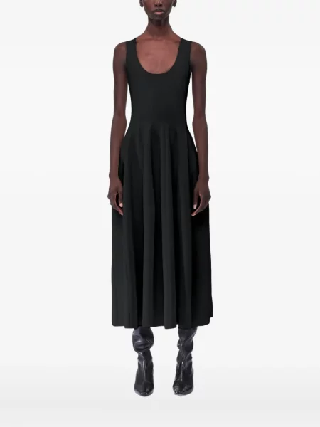 Rochie midi Adam Lippes de mătase negru
