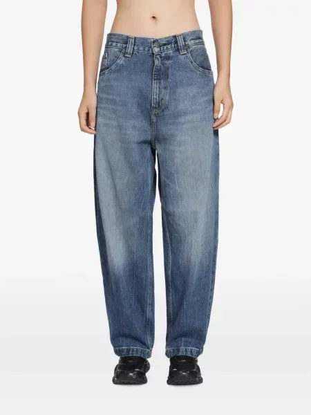 Blugi cu picior larg Carhartt Wip cu autograf albastru