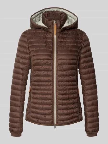 Kurtka pikowana o kroju slim fit z zamkiem błyskawicznym dwustronnym Camel Active
