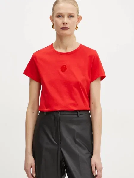 Kratka majica BOSS rdeča