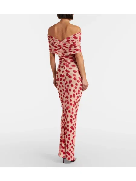 Rochie maxi Stella Mccartney cu imagine plasă roșu