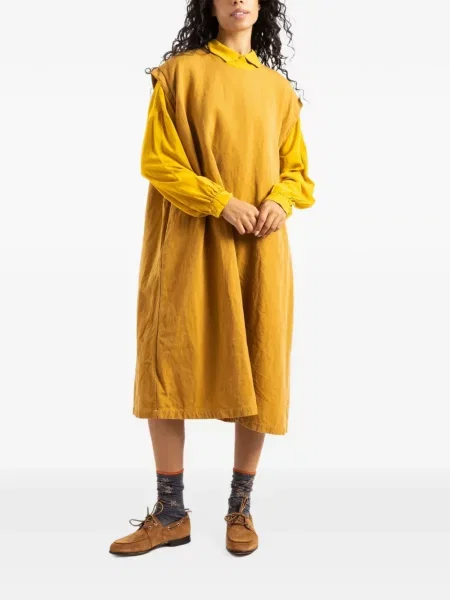 Rochie midi Casey Casey fără mâneci galben