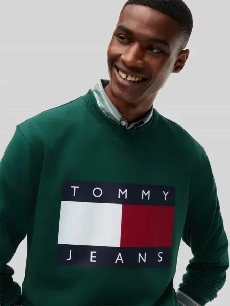Bluza dresowa z czystej bawełny krój regular fit Tommy Jeans