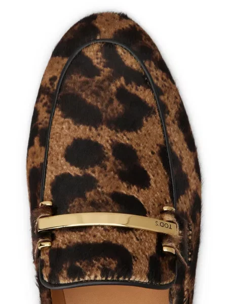 Pantofi loafer Tod's cu imagine cu model leopard maro