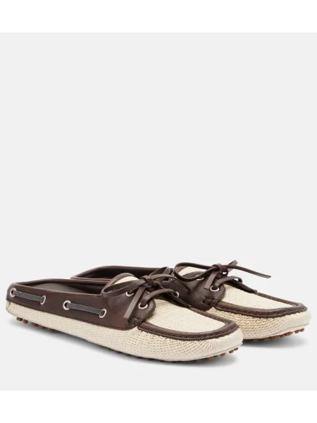 Platno mules Brunello Cucinelli rjava