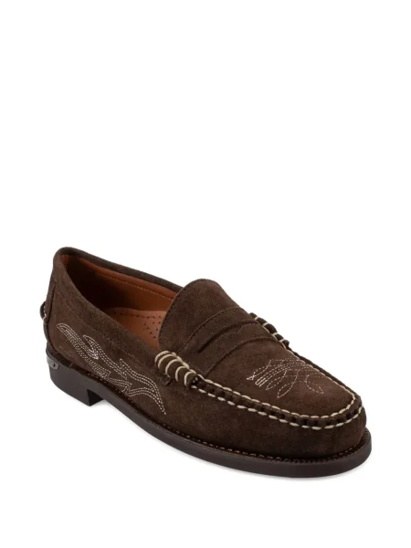 Pantofi loafer Sebago cu broderie maro