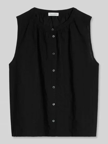 Bluzka o kroju relaxed fit z czystej bawełny Marc O'polo czarna
