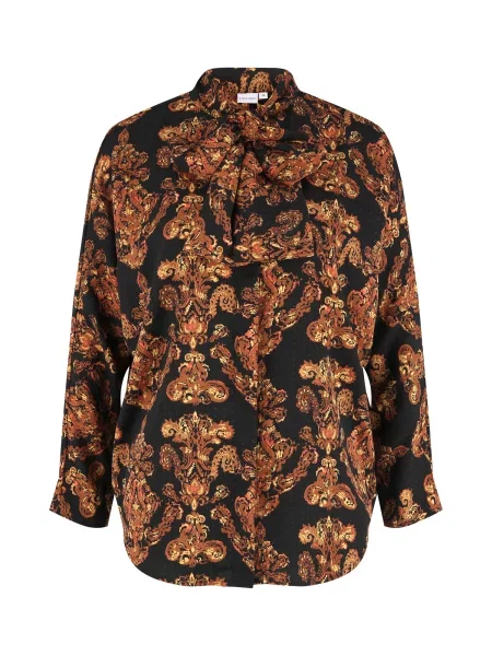 LASCANA Bluză / maro ruginiu / galben închis negru