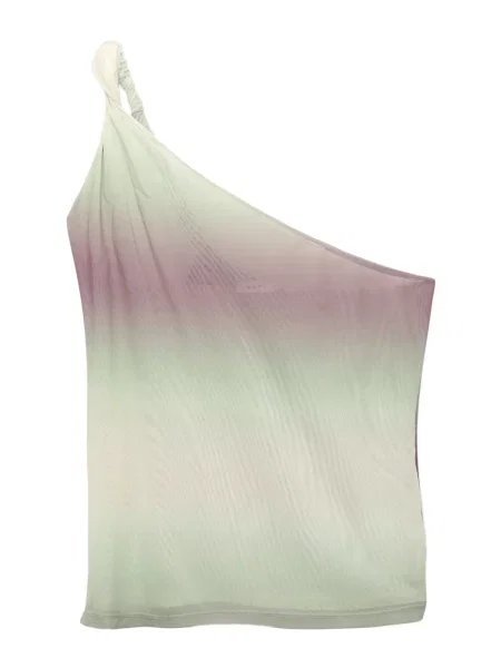 Pull&Bear Top verde pastel / lila / murdar alb