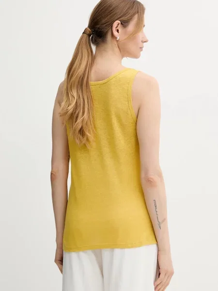 Льняний топ United Colors of Benetton жовтий