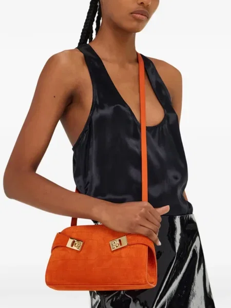 Mini geanta crossbody Ferragamo mini portocaliu