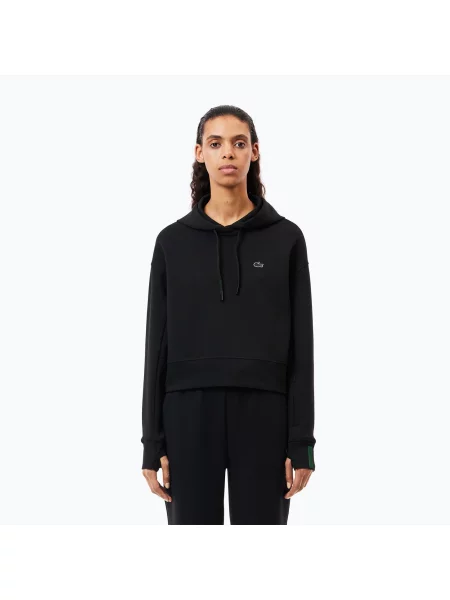 Lacoste bluza z kapturem gładka czarny