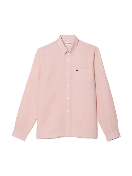 Lniana koszula Lacoste casual różowa