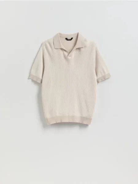 Gulerat tricou polo Reserved bej
