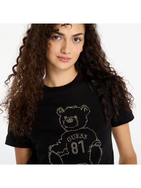 Μπλουζάκι GUESS Unique Attitude Ss T-Shirt Black S μαύρο