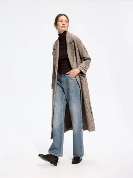 Reserved Blugi straight metalizat albastru