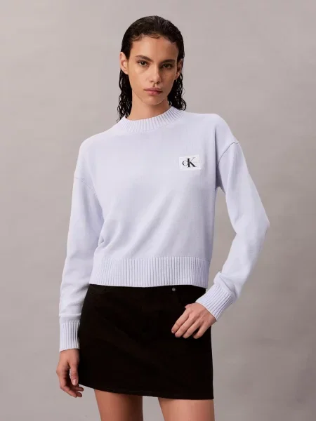 Calvin Klein Jeans Sweter z dzianiny Kobiety jednolity S niebieski