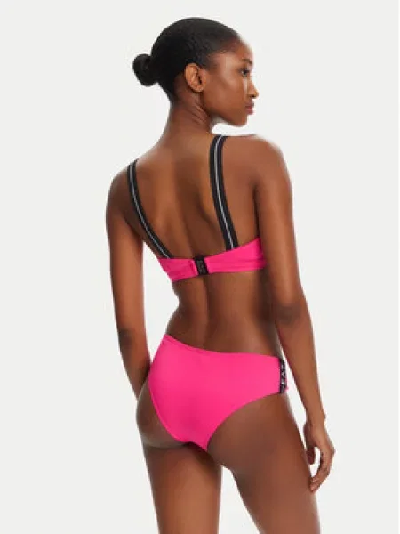 Dvoudílné plavky Emporio Armani Logo Tape Bikini Top neon pink