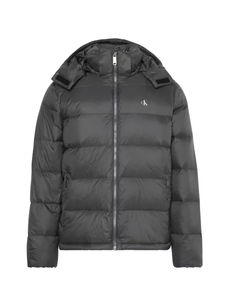 Kurtka jeansowa Calvin Klein Jeans z kapturem czarna