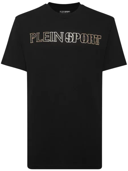 Tricou Plein Sport cu dungi de tigru negru