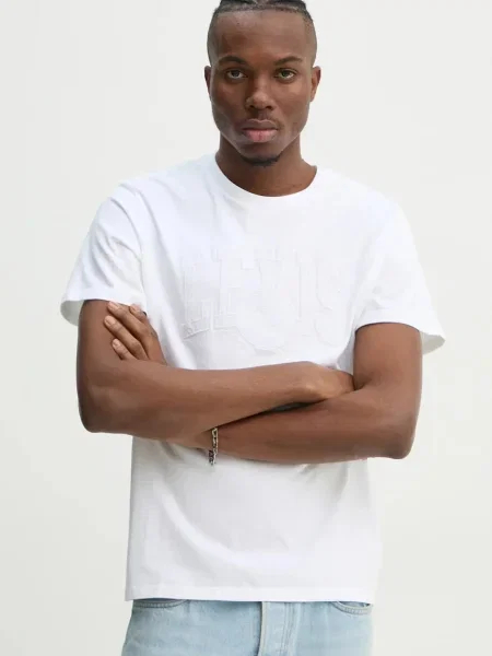 Levi's majica za muškarce od pamuka GRAPHIC CREWNECK bijela
