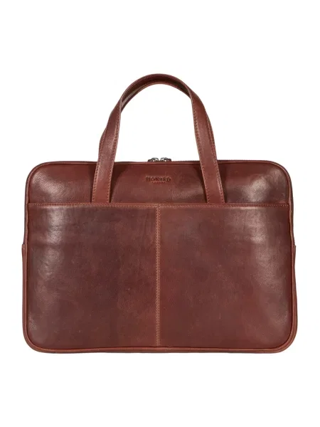 Torba na laptopa Howard London skórzana brązowa