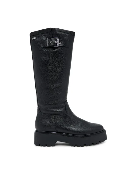 Karl Lagerfeld ghete de piele BURLY BIKER femei cu plat negru