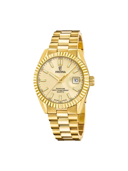FESTINA Analogové hodinky Date watch Classics Swiss Made zlatá