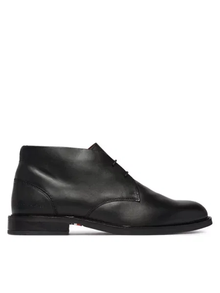 Tommy Hilfiger Gležnjarji Corporate Dressy Lth Lace Boot črna