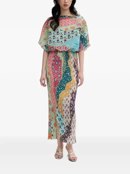 Rochie midi Never Fully Dressed cu imagine albastru