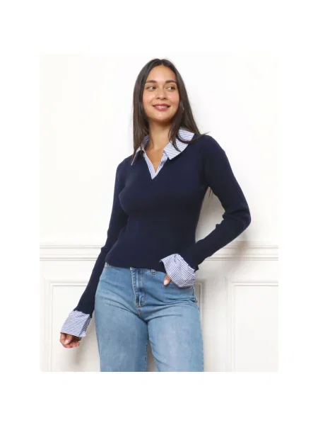 Pulover La Modeuse albastru