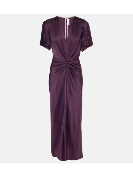 Satenska odgovarati maksi haljina Victoria Beckham ljubičasta