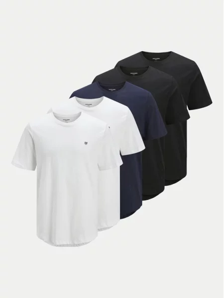 JACK & JONES Póló kék / fekete fehér