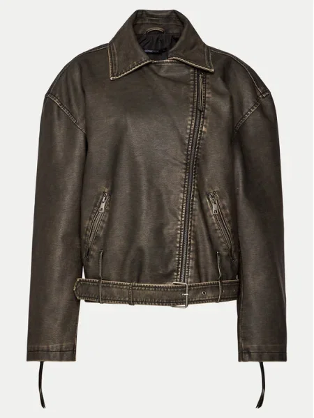 Gina Tricot Geacă din imitație de piele Oversize negru