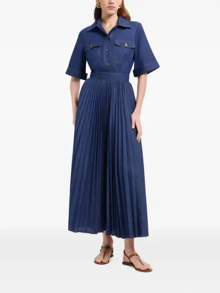 Rochie din denim Elie Saab albastru